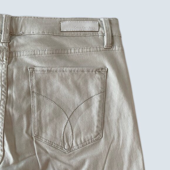 Calvin Klein White/Light Grey Jeans Size 10 - Picture 5 of 6